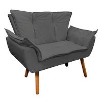 Kit Namoradeira e Poltrona Opala Corino Pés Palito D´rossi