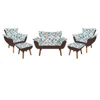 Kit 01 Namoradeira 02 Poltronas e 02 Puffs Opala Composê - 1