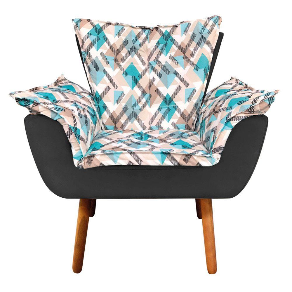 Kit 01 Namoradeira 02 Poltronas e 02 Puffs Opala Composê - 5