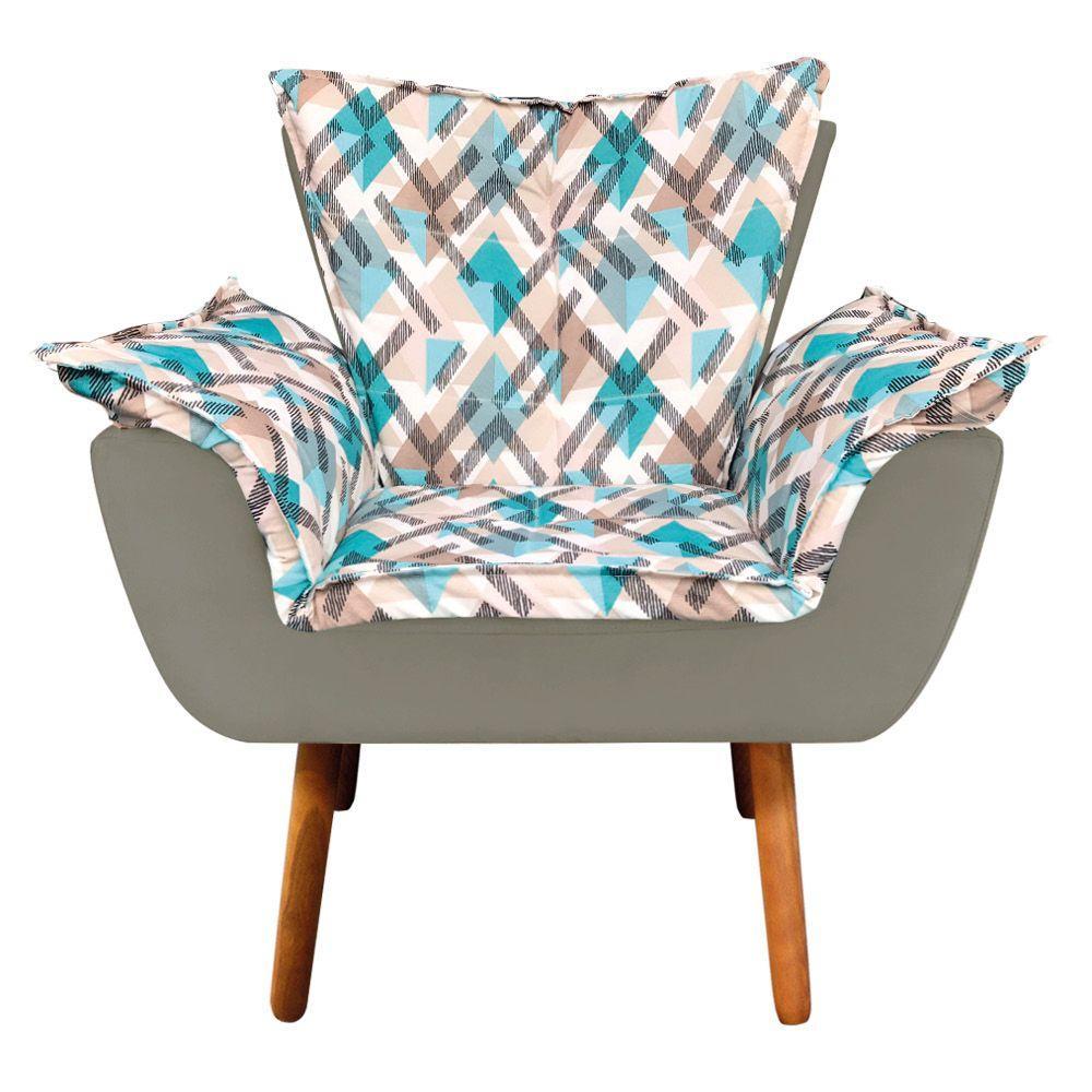 Kit 01 Namoradeira 02 Poltronas e 02 Puffs Opala Composê - 7