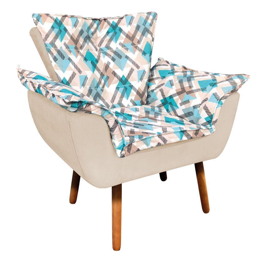 Kit 01 Namoradeira 02 Poltronas e 02 Puffs Opala Composê - 6