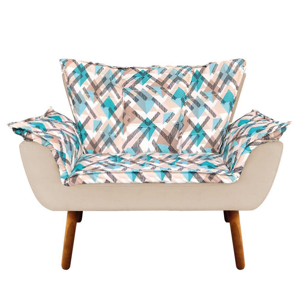 Kit 01 Namoradeira 02 Poltronas e 02 Puffs Opala Composê - 9