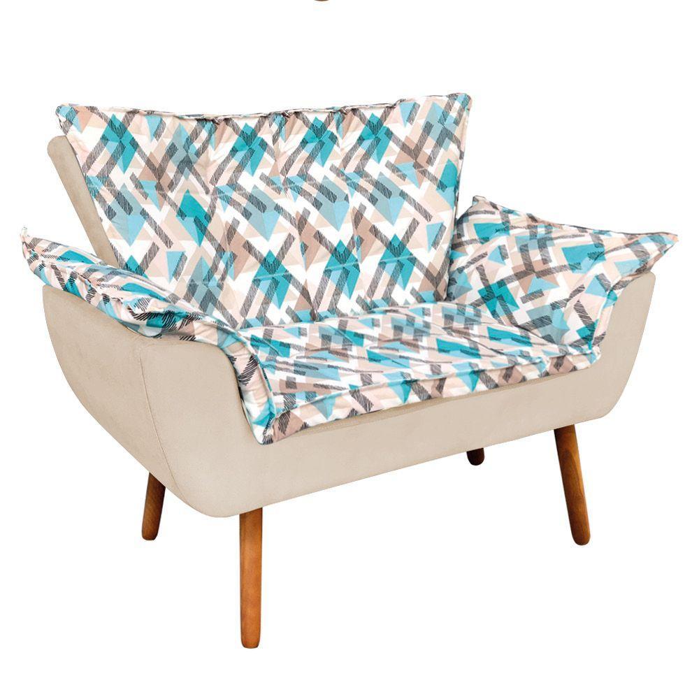 Kit 01 Namoradeira 02 Poltronas e 02 Puffs Opala Composê - 10