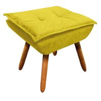 Kit 02 Poltronas Opala Com 01 Puff Opala Suede Amarelo - 2