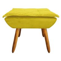 Kit 02 Poltronas Opala Com 01 Puff Opala Suede Amarelo - 3