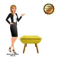 Kit 02 Poltronas Opala Com 01 Puff Opala Suede Amarelo