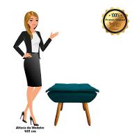 Kit 02 Poltronas Opala Com 01 Puff Opala Suede Azul Pavão - 8