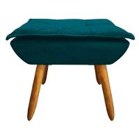 Kit 02 Poltronas Opala Com 01 Puff Opala Suede Azul Pavão - 10