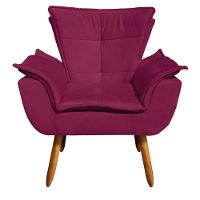 Kit 02 Poltronas Opala Com 01 Puff Opala Suede Vinho - 5