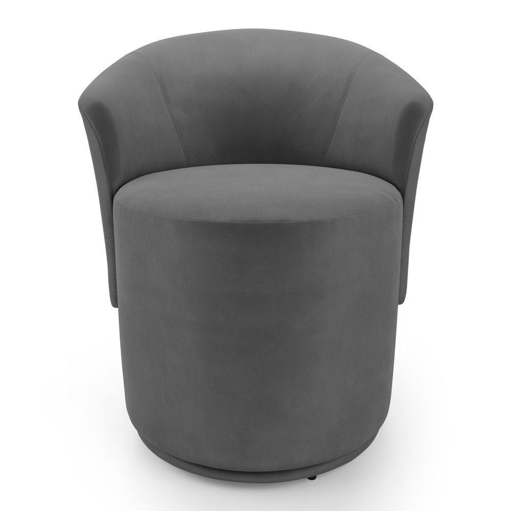 Kit 02 Poltronas Orgânicas Living Mavi Fixa Veludo Cinza Escuro - Desk Design - 5