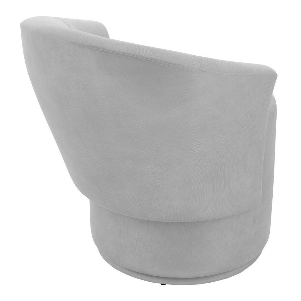 Poltrona Orgânica Living Mavi Fixa Veludo Cinza Claro - Desk Design - 6