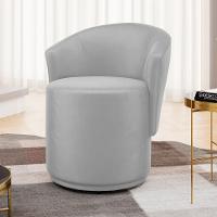 Poltrona Orgânica Living Mavi Fixa Veludo Cinza Claro - Desk Design - 2