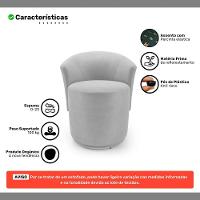 Poltrona Orgânica Living Mavi Fixa Veludo Cinza Claro - Desk Design - 3