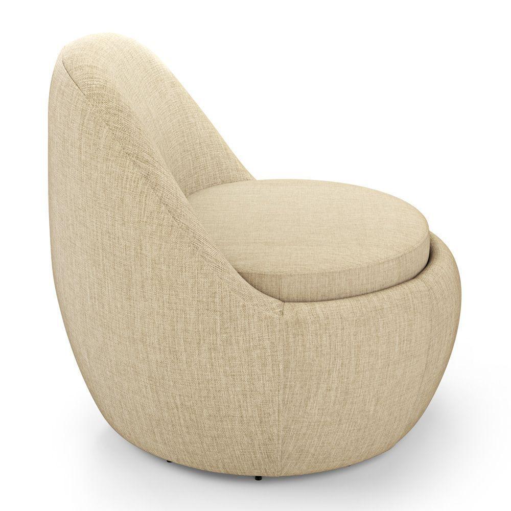 Poltrona Orgânica Living Memphis Fixa Linho Bege - Desk Design - 5