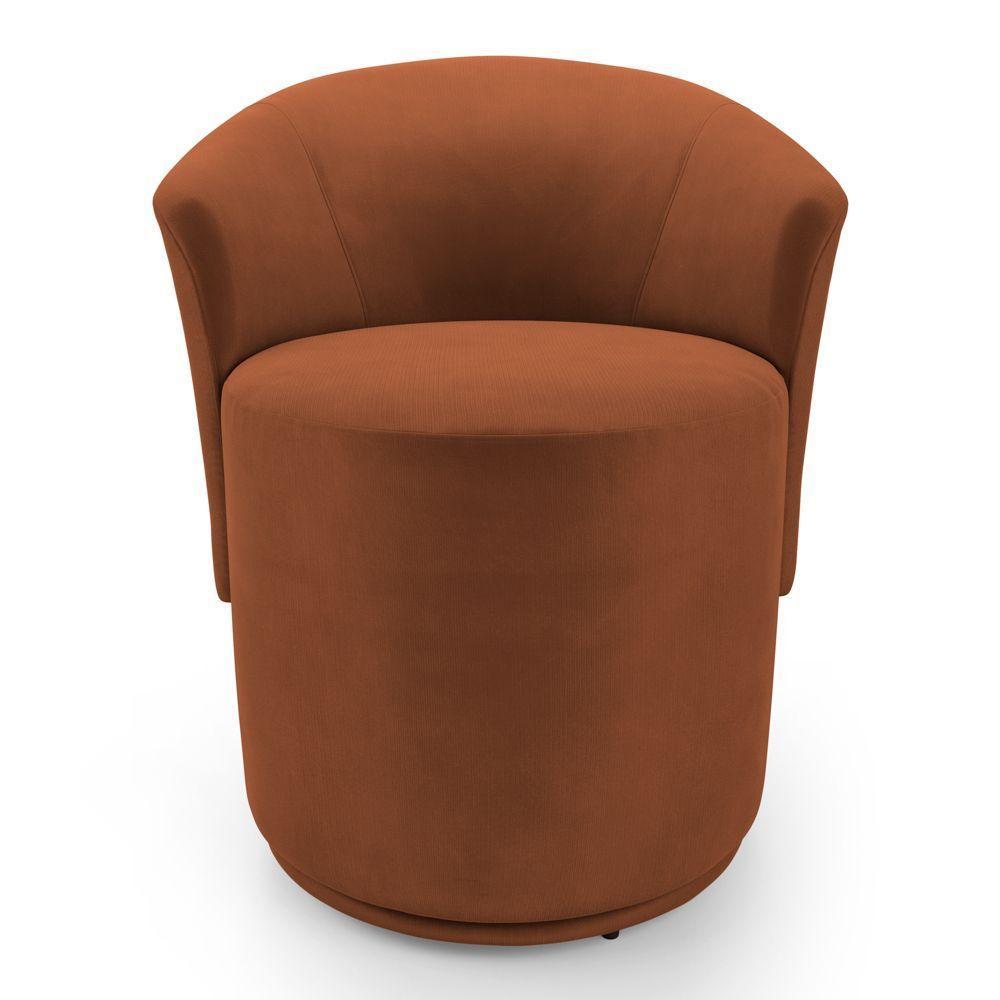 Poltrona Orgânica Living Mavi Fixa Veludo Terracota - Desk Design - 5