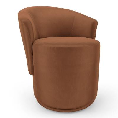 Poltrona Orgânica Living Mavi Fixa Veludo Terracota - Desk Design