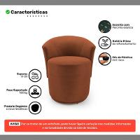 Poltrona Orgânica Living Mavi Fixa Veludo Terracota - Desk Design - 3