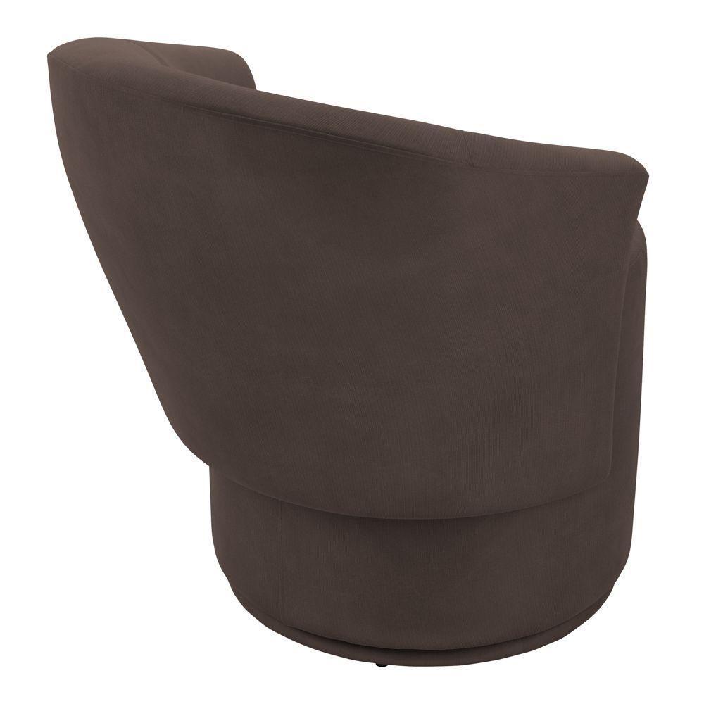 Poltrona Orgânica Living Mavi Fixa Veludo Marrom - Desk Design - 6