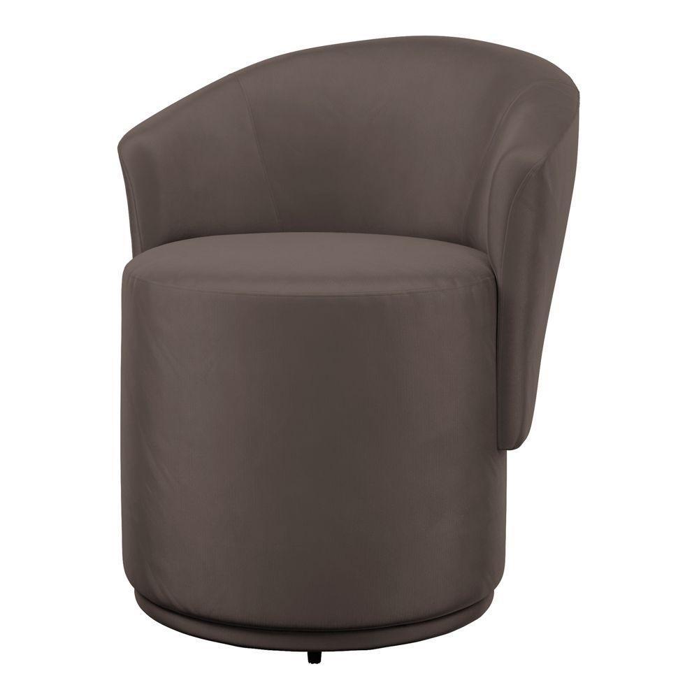 Poltrona Orgânica Living Mavi Fixa Veludo Marrom - Desk Design - 7