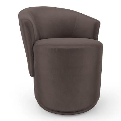 Poltrona Orgânica Living Mavi Decorativa Veludo Marrom Desk Design