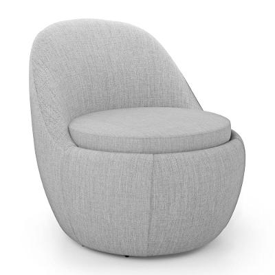 Poltrona Orgânica Living Memphis Decorativa Linho Espuma D28 Cinza Desk Design