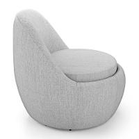 Poltrona Orgânica Living Memphis Fixa Linho Cinza Claro - Desk Design - 5