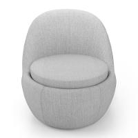 Poltrona Orgânica Living Memphis Fixa Linho Cinza Claro - Desk Design - 6