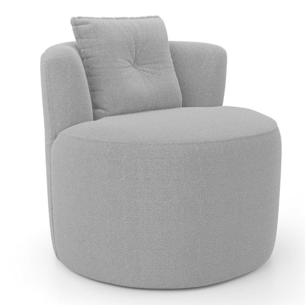 Kit 02 Poltronas Orgânicas Living Bob Com 01 Almofada Cinza Claro - Abmaza - 7