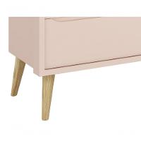 Cômoda Gaveteiro Théo New Rosa Fosco Com Natural - Reller