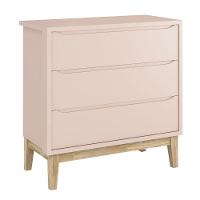 Cômoda Gaveteiro Classic New Rosa Fosco Com Natural - Reller - 1