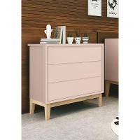 Cômoda Gaveteiro Classic New Rosa Fosco Com Natural - Reller - 2