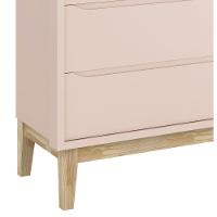 Cômoda Gaveteiro Classic New Rosa Fosco Com Natural - Reller - 3