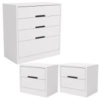 Comoda 4 Gavetas 02 Mesas De Cabeceira 2 Gavetas S82224 Kappesberg Branco - 1