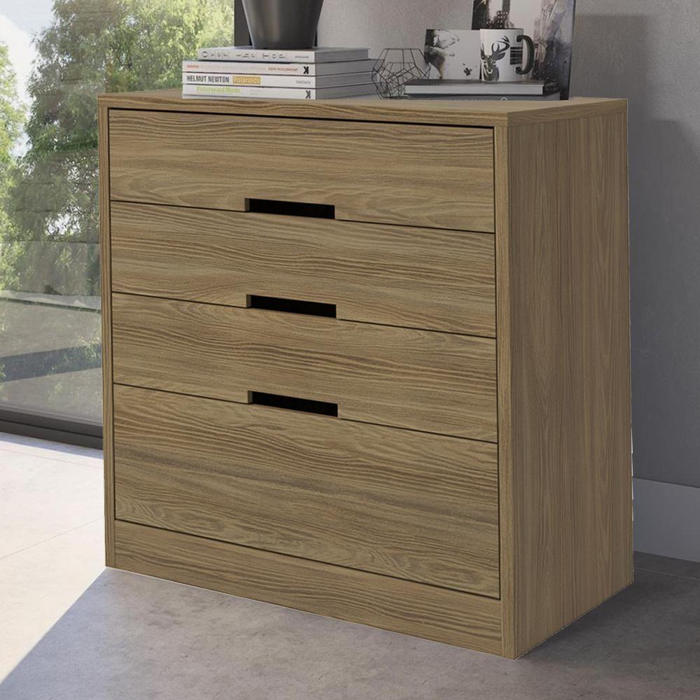 Comoda 4 Gavetas 02 Mesas De Cabeceira 2 Gavetas S82224 Kappesberg Nogueira - 2