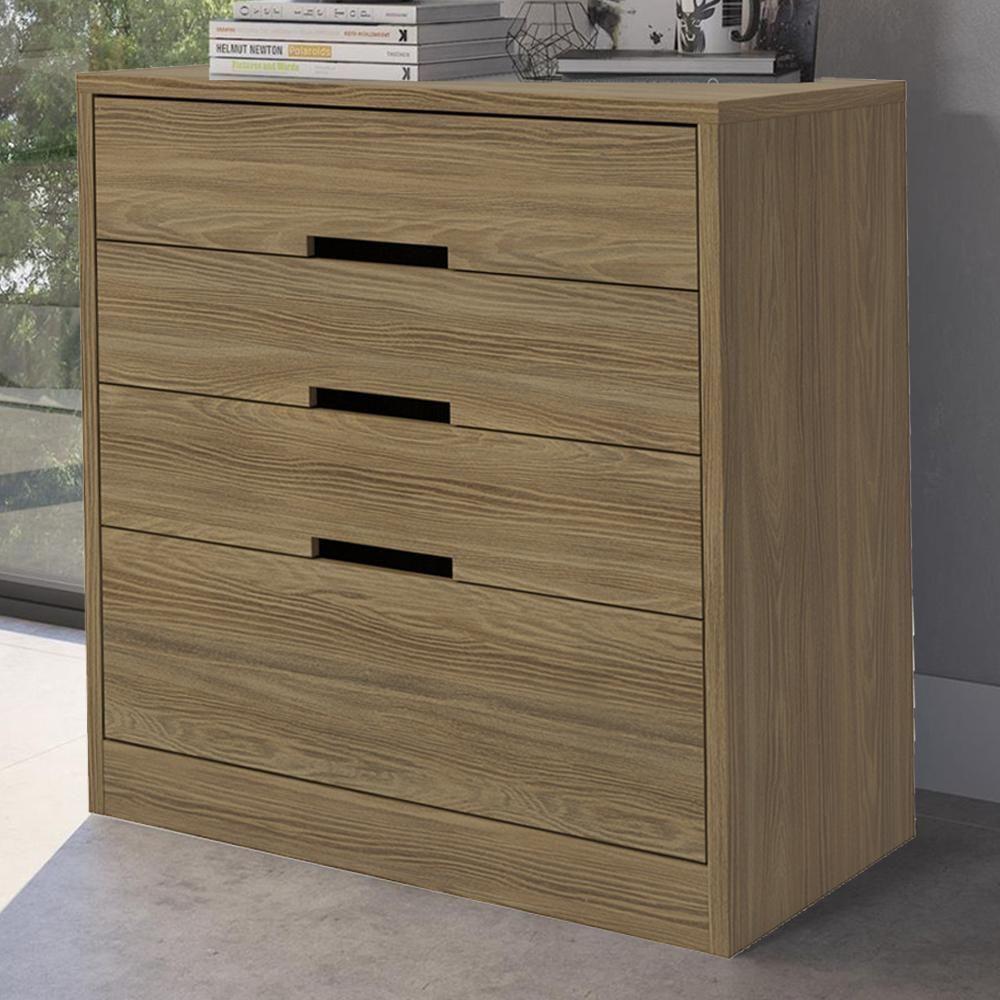 Comoda 4 Gavetas 02 Mesas De Cabeceira 2 Gavetas S82224 Kappesberg Nogueira - 9