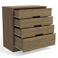 Comoda 4 Gavetas 02 Mesas De Cabeceira 2 Gavetas S82224 Kappesberg Nogueira - 7