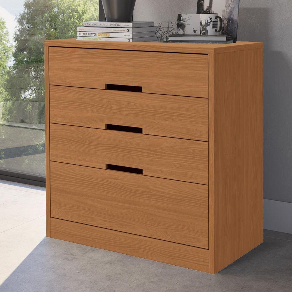 Comoda 4 Gavetas 02 Mesas De Cabeceira 2 Gavetas S82224 Kappesberg Canela - 9