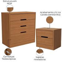 Comoda 4 Gavetas 02 Mesas De Cabeceira 2 Gavetas S82224 Kappesberg Canela