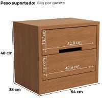 Comoda 4 Gavetas 02 Mesas De Cabeceira 2 Gavetas S82224 Kappesberg Canela - 6