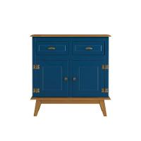 Balcão Buffet Aparador 2 Portas 2 Gavetas New Veneza Azul Petróleo - 1
