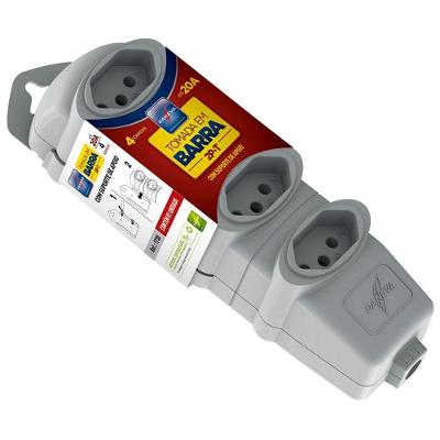 Tomada Desmontável Em Barra Com 4 Tomadas - Dn1729 - Daneva Tomada Desmontavel Barra C-4 Tomadas Dn1729