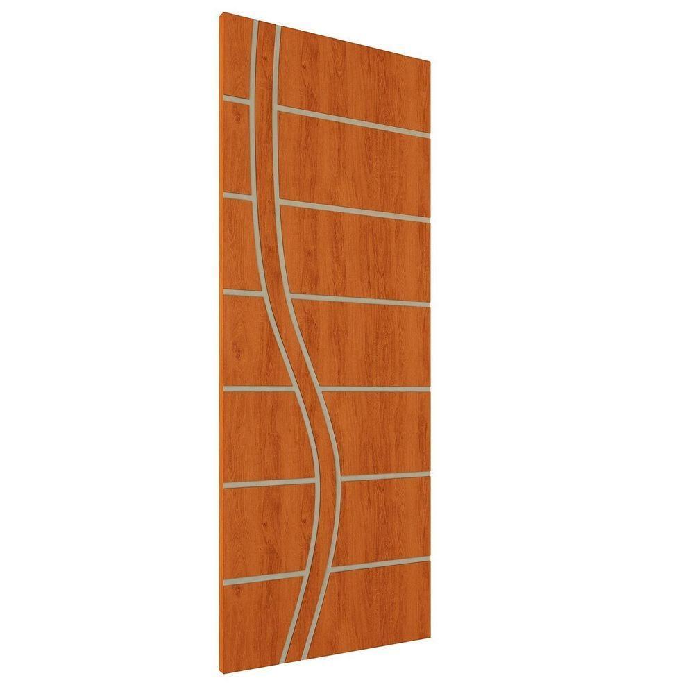 Kit 4 Portas De Madeira Frisada U.v 210cm X 70cm - R70ss Mogno - 1