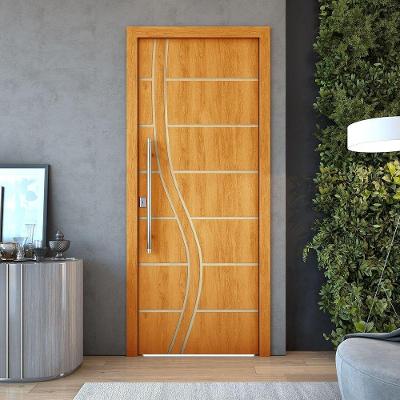 Kit 4 Portas De Madeira Frisada U.v 210cm X 90cm - R70ss Cerejeira