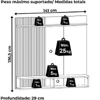 Painel Suspenso Tv 55 Pol 1p 141 Cm Iris Cinamomo Off White Madetec Cinamomo Off White - 7