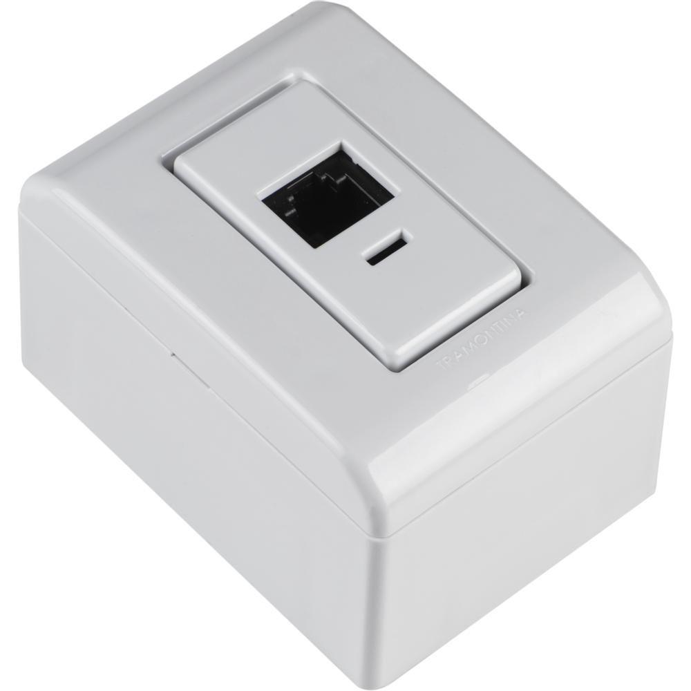 Caixa De Sobrepor Com 1 Tomada Rj11 Lizflex Branca - 5