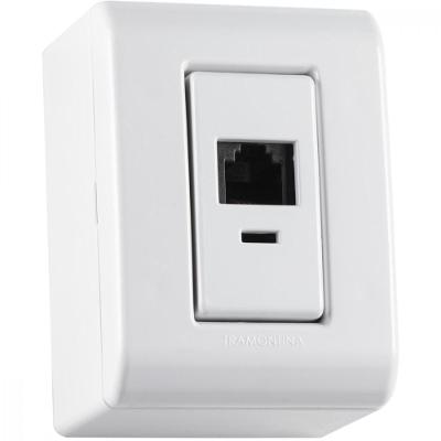 Caixa De Sobrepor Com 1 Tomada Rj11 Lizflex Branca