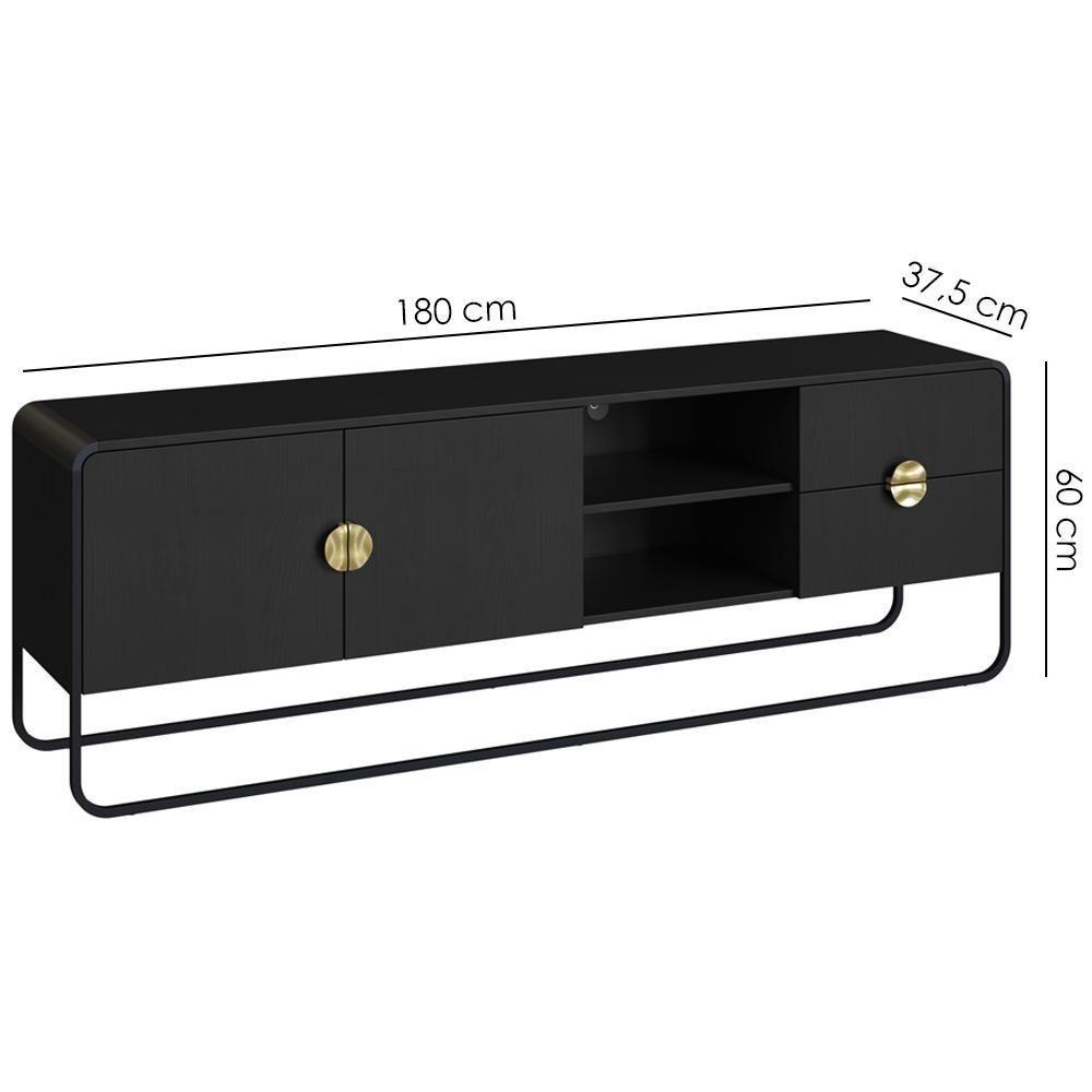 Rack Bancada Organica TV 65 Polegadas 180 Cm 28076 Artesano Nero Preto - 3