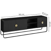 Rack Bancada Organica TV 65 Polegadas 180 Cm 28076 Artesano Nero Preto - 3