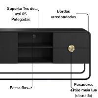 Rack Bancada Organica TV 65 Polegadas 180 Cm 28076 Artesano Nero Preto - 6