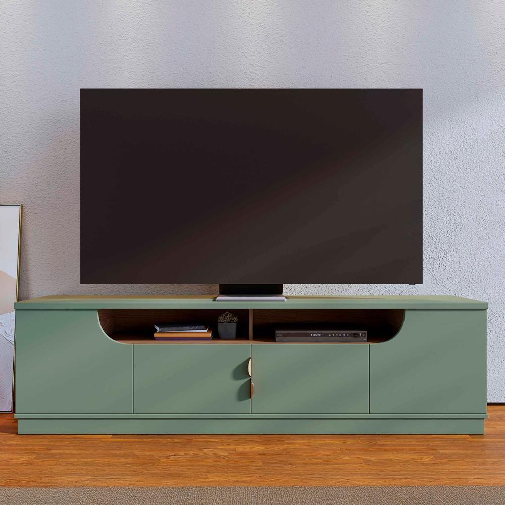 Rack Bancada Para TV 75 Polegadas 200cm Brescia Hortelã Amêndoa C05 - Mpozenato - 6